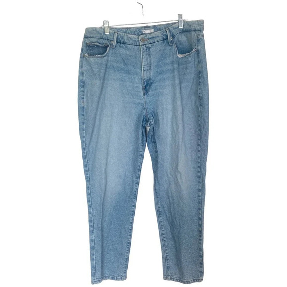 GOOD AMERICAN Good Girlfriend High Waisted Jeans Light Wash Rigid Size 16 - Picture 1 of 6